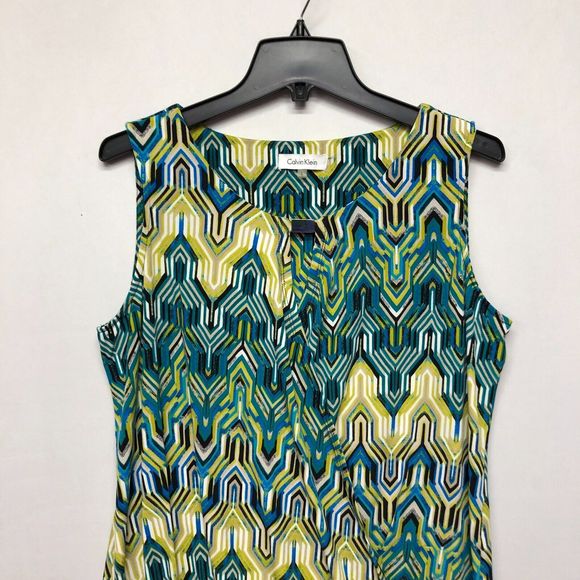 CK Calvin Klein Women Sleeveless Blouse Top Shirt Size Large B227 -19 - Picture 8 of 13